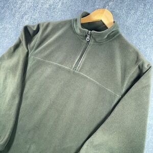 Croft & Barrow Quarter Zip Pullover Mens M Green Sweatshirt Casual Fleece #AB722